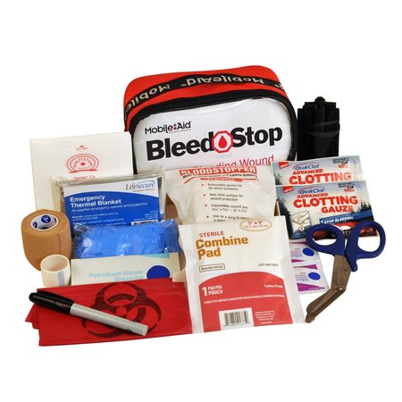 MOBILEAID BleedStop Single 200 Bleeding Wound Trauma First Aid Kit 32714